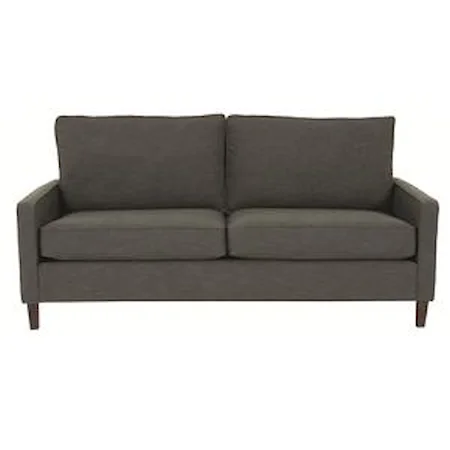 Contemporary 2 Cushion Sofa with Track Arms